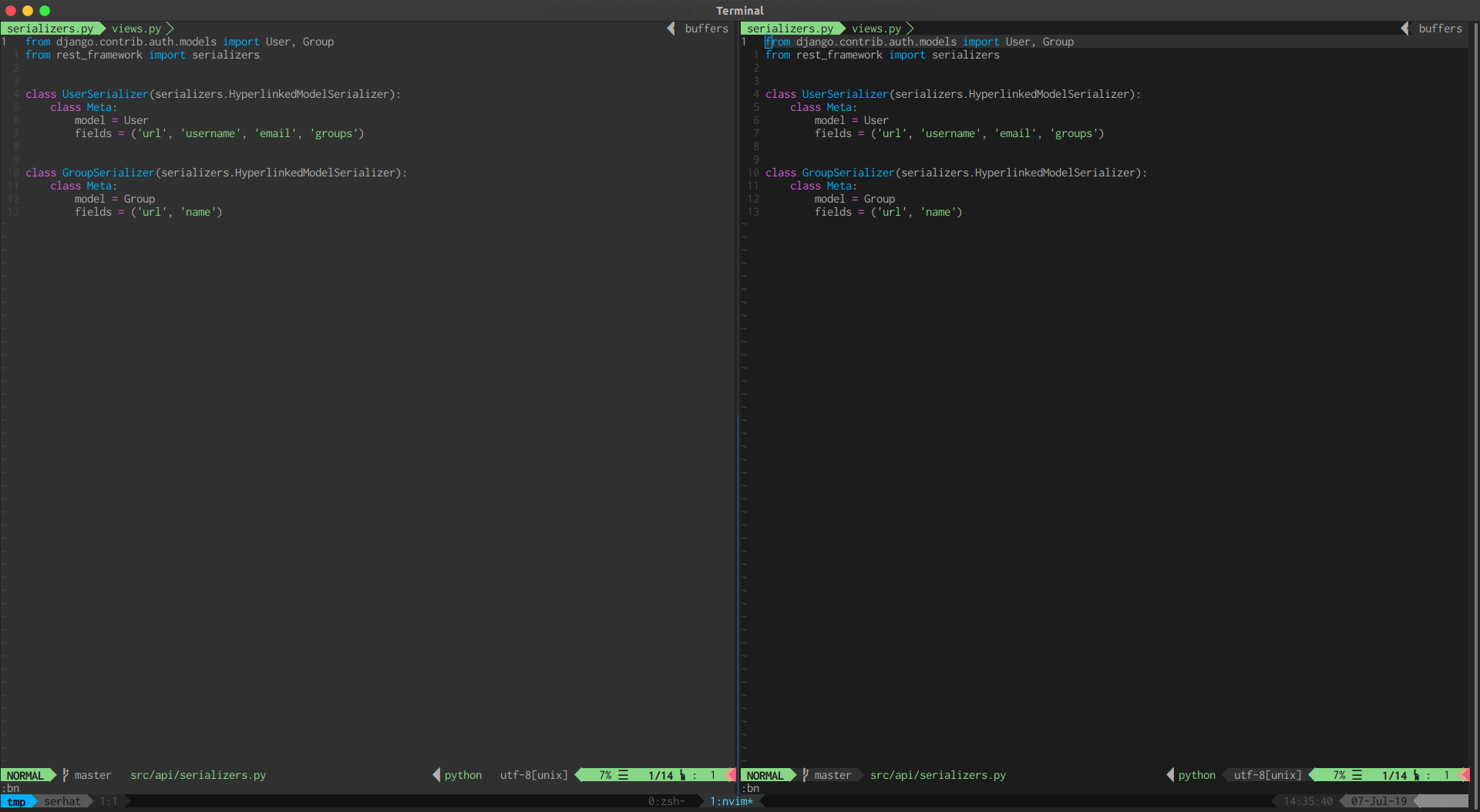 tmux iterm panes